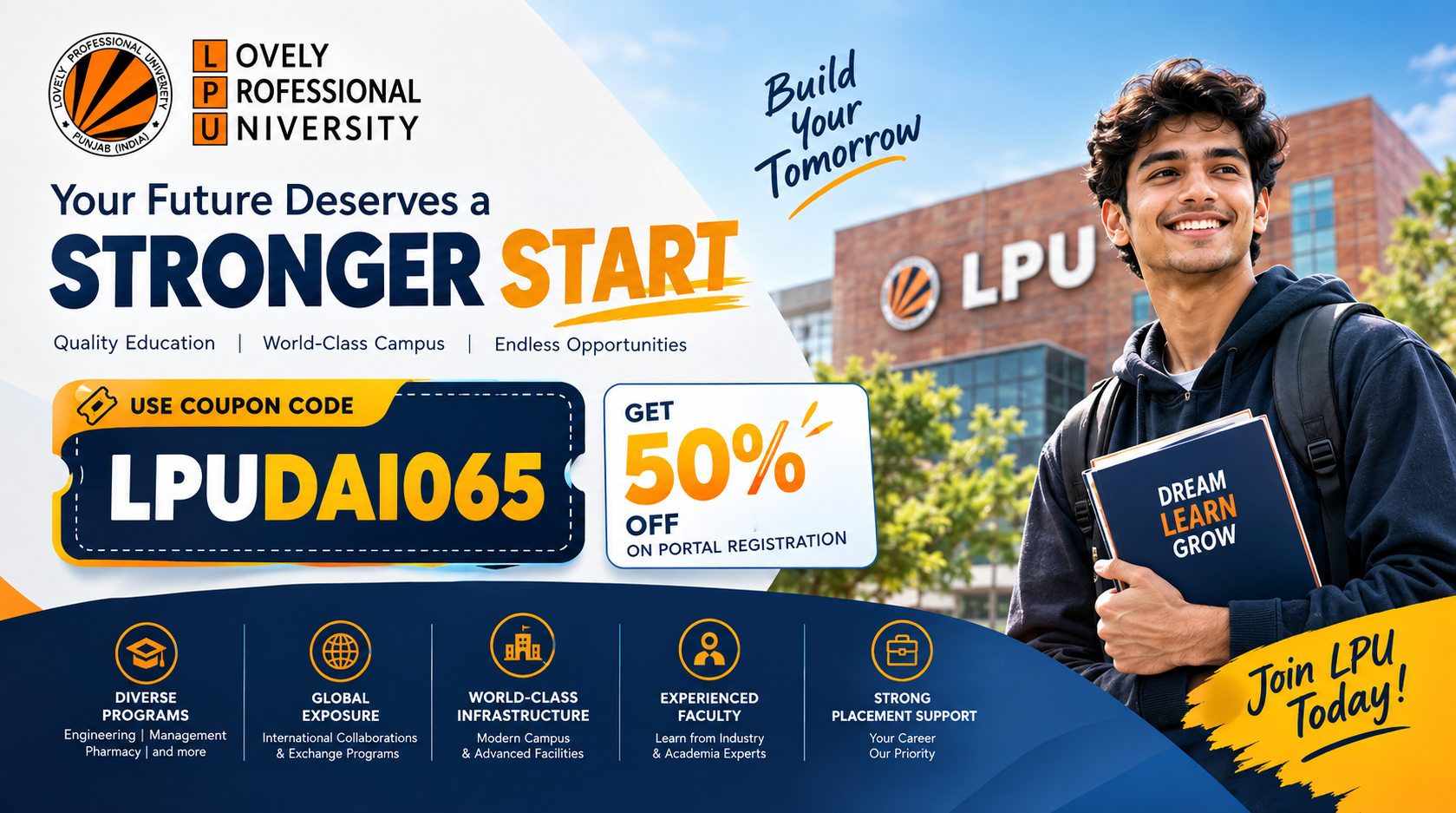 LPUNEST Coupon Code LPUDAI065 — University Hub LPU Official Poster